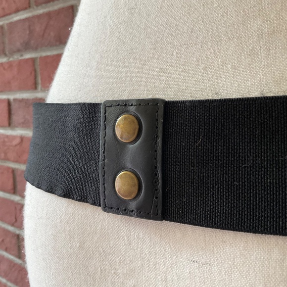 Black Leather Wide Adjustable Boho Rare Belt Size L main image 8